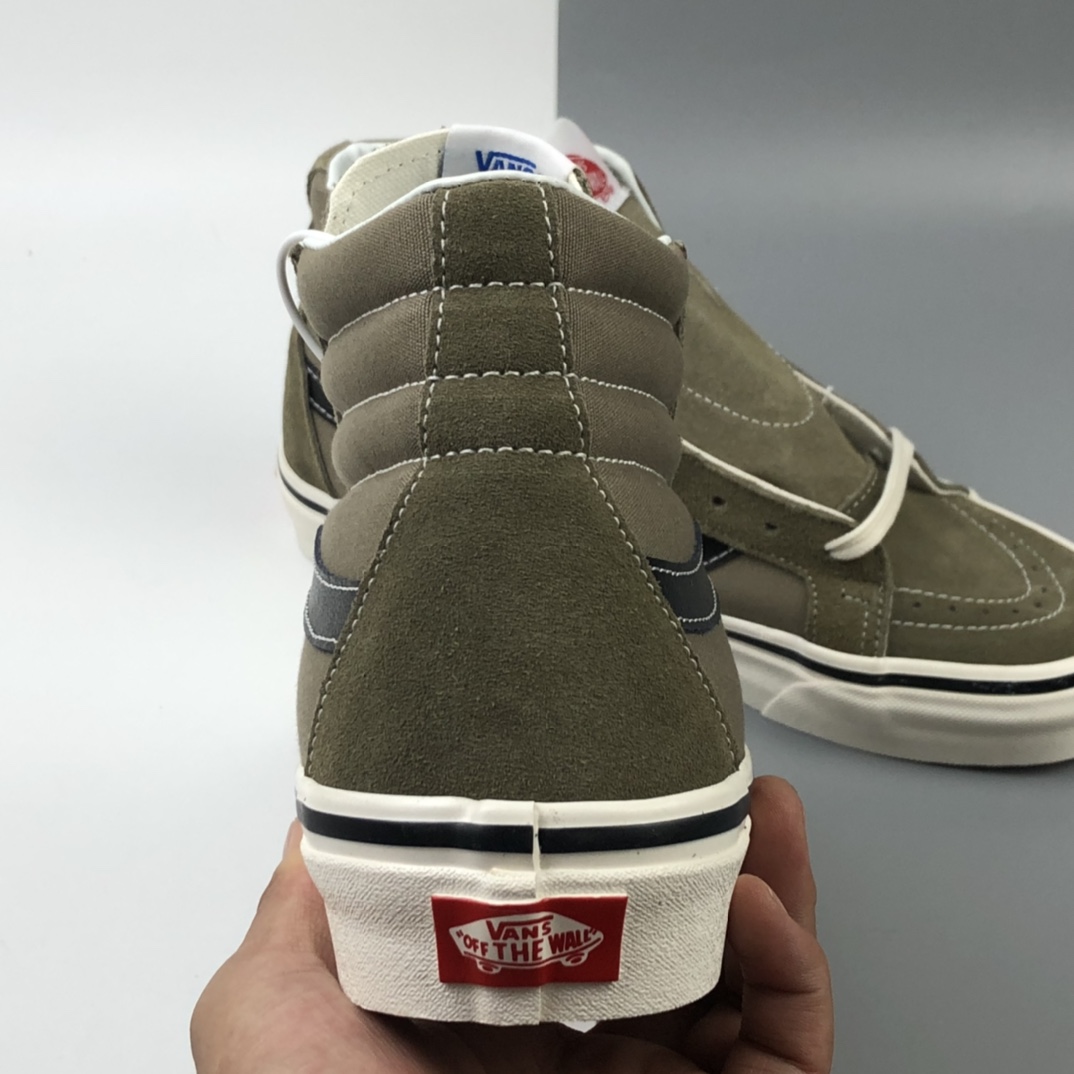 160 Vans Vault OG Sk8-Hi LX 卡其色帆布鞋复古高端鞋款 VN0A38GF22V