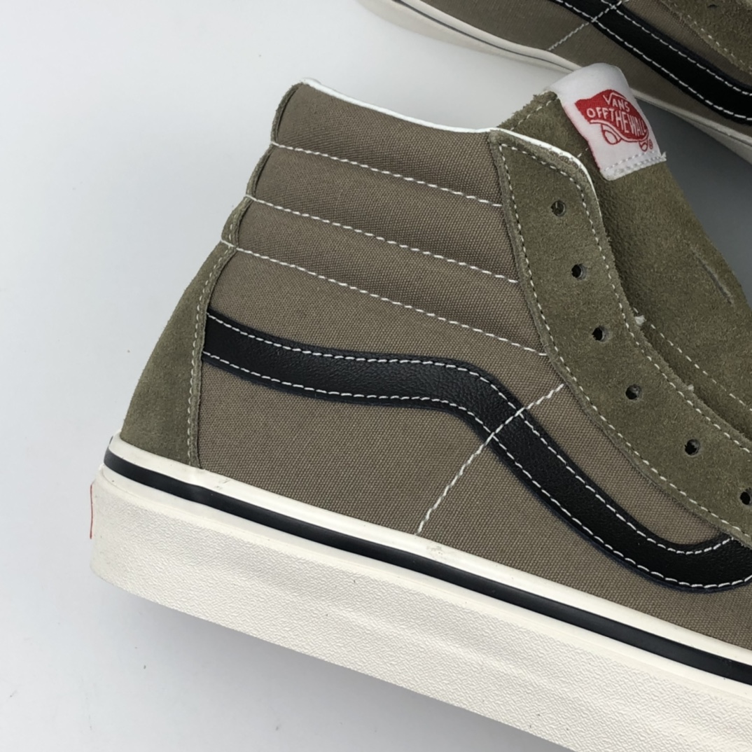 160 Vans Vault OG Sk8-Hi LX 卡其色帆布鞋复古高端鞋款 VN0A38GF22V