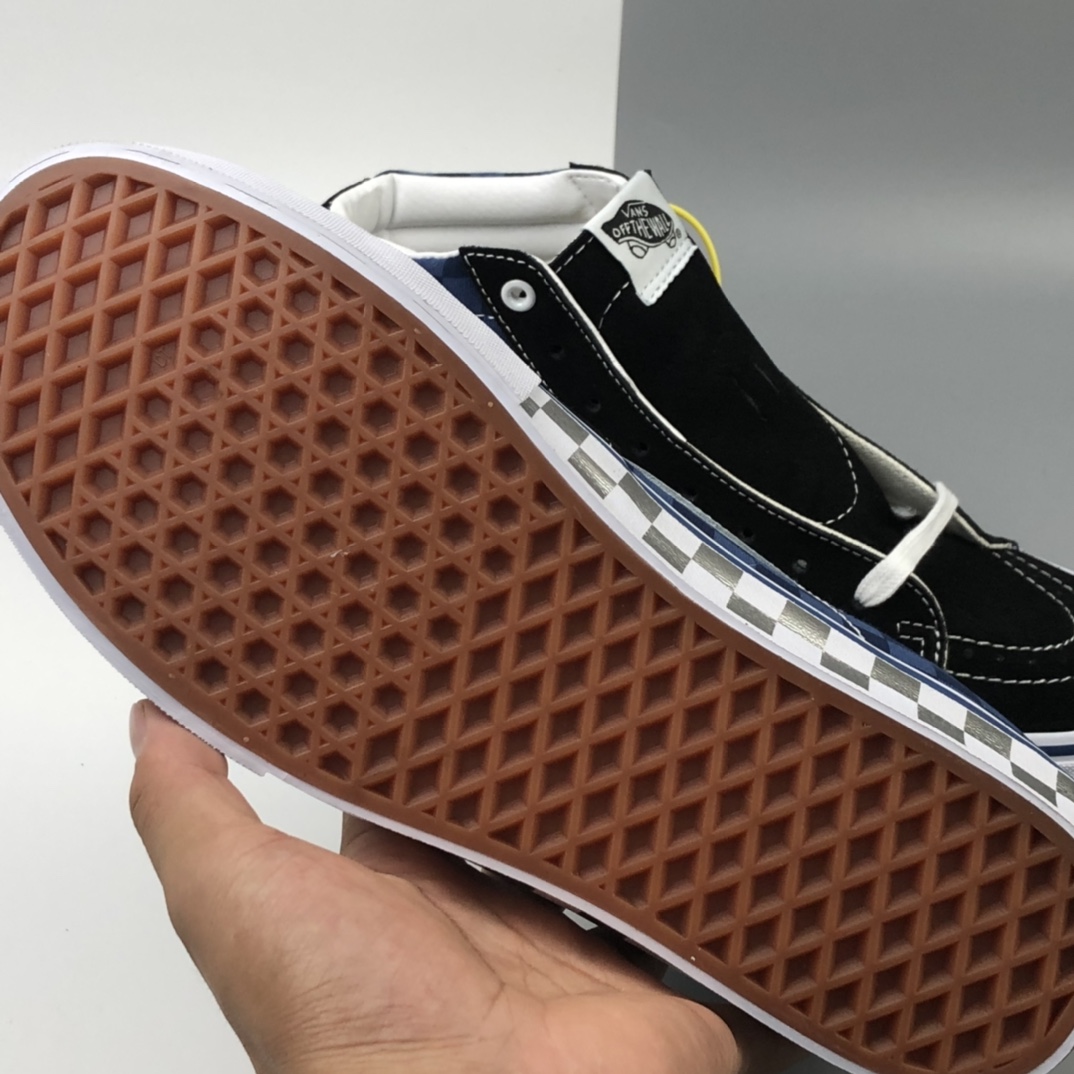 160 Vans Sk8 Hi 万斯黑蓝棋盘格高帮帆布鞋 VN0A4BV6SW9