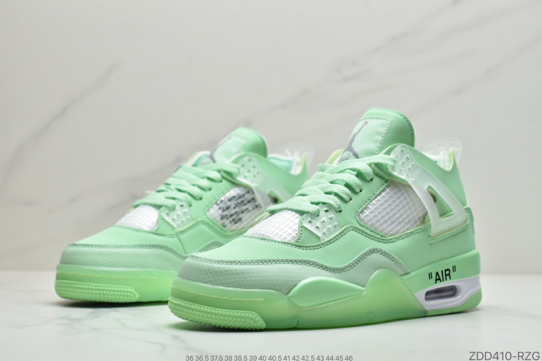 230 公司级Off-White x Air Jordan 4 Retro ”Cream/Sail” AJ4 乔4中帮复古休闲运动文化篮球鞋 CV9388-100