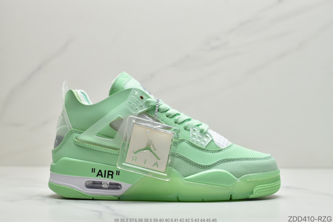 230 公司级Off-White x Air Jordan 4 Retro ”Cream/Sail” AJ4 乔4中帮复古休闲运动文化篮球鞋 CV9388-100