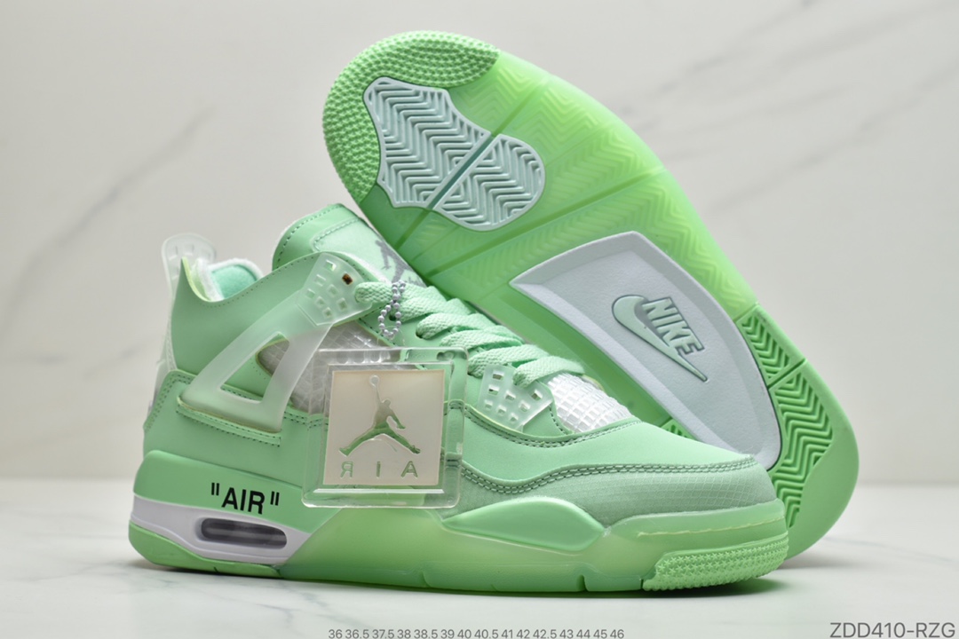 230 公司级Off-White x Air Jordan 4 Retro ”Cream/Sail” AJ4 乔4中帮复古休闲运动文化篮球鞋 CV9388-100