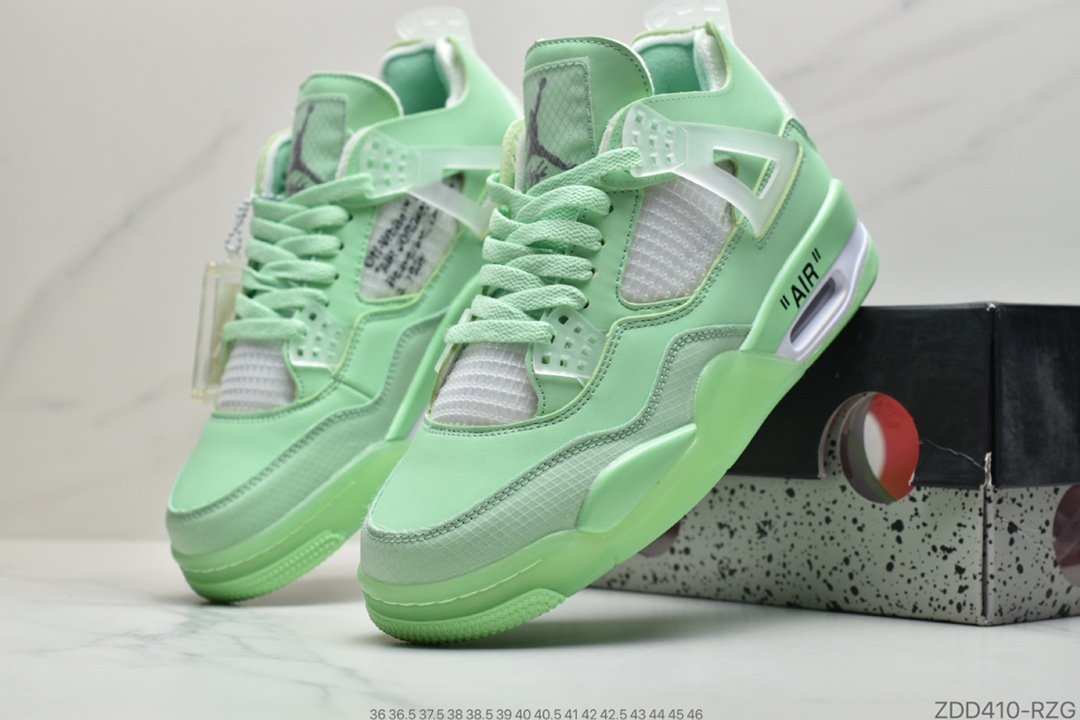 230 公司级Off-White x Air Jordan 4 Retro ”Cream/Sail” AJ4 乔4中帮复古休闲运动文化篮球鞋 CV9388-100