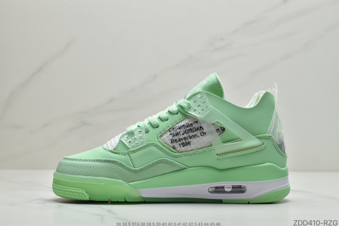 230 公司级Off-White x Air Jordan 4 Retro ”Cream/Sail” AJ4 乔4中帮复古休闲运动文化篮球鞋 CV9388-100