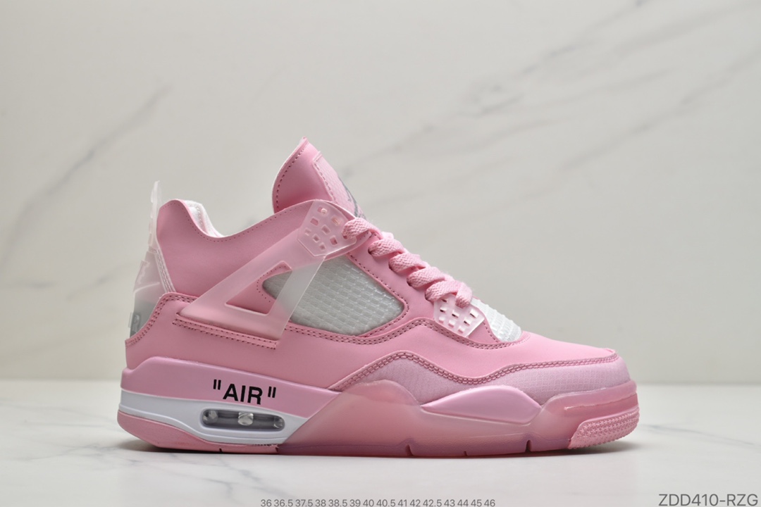 230 公司级Off-White x Air Jordan 4 Retro ”Cream/Sail” AJ4 乔4中帮复古休闲运动文化篮球鞋CV9388-100