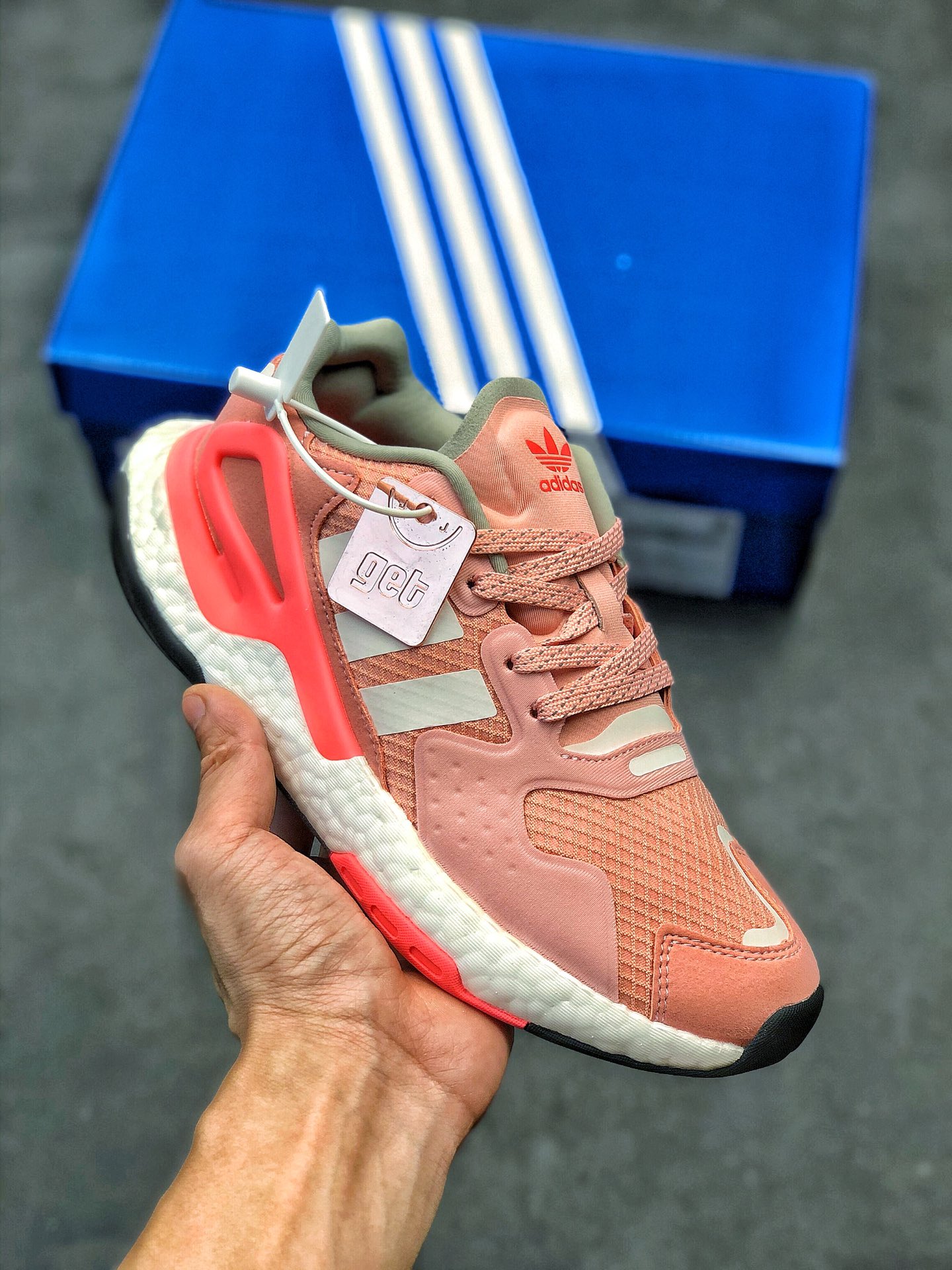 Silver FW4828 For Sale - New adidas Day Jogger 2020 Boost Pink/Grey -  palace x adidas hoodie black joggers