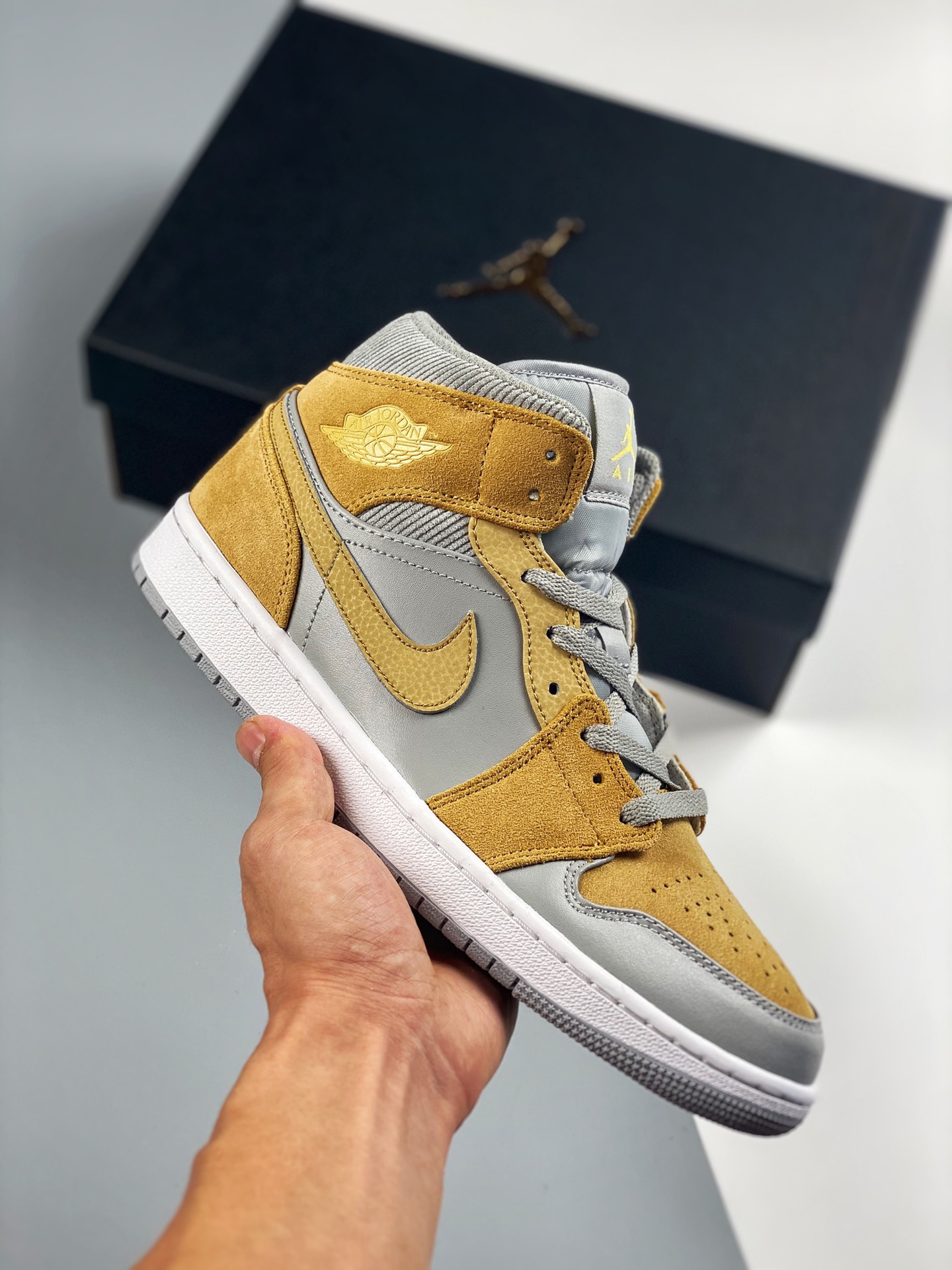 Air Jordan 1 Mid Marrón/Gris Pedido de cliente de comercio exterior de Tmall, la más alta artesanía del mercado, serie …