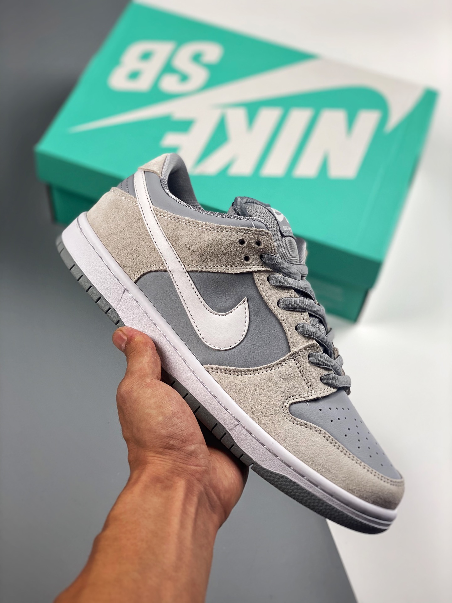NK SB Dunk Low TRD 'Zorro Ártico, gris y blanco' línea de producción original pura, primicia de fotos reales, con amort…