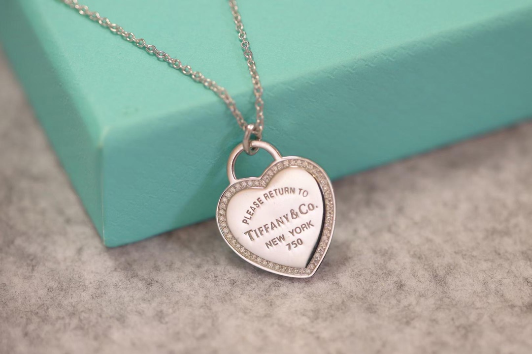 Tiffany & Co. Tiffany&Co.爱心满钻心牌锁骨项链
