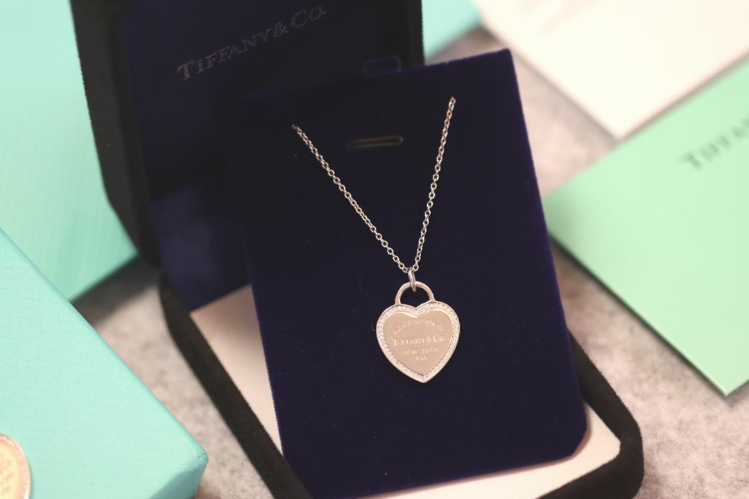 Tiffany & Co. Tiffany&Co.爱心满钻心牌锁骨项链