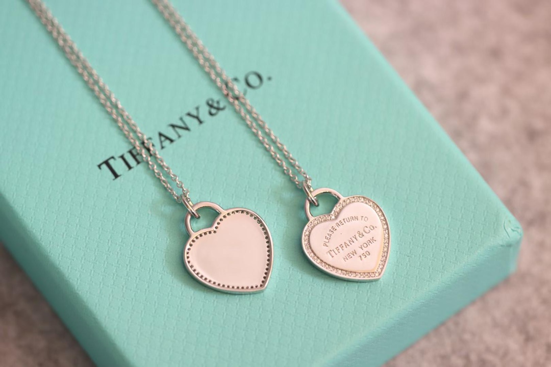 Tiffany & Co. Tiffany&Co.爱心满钻心牌锁骨项链