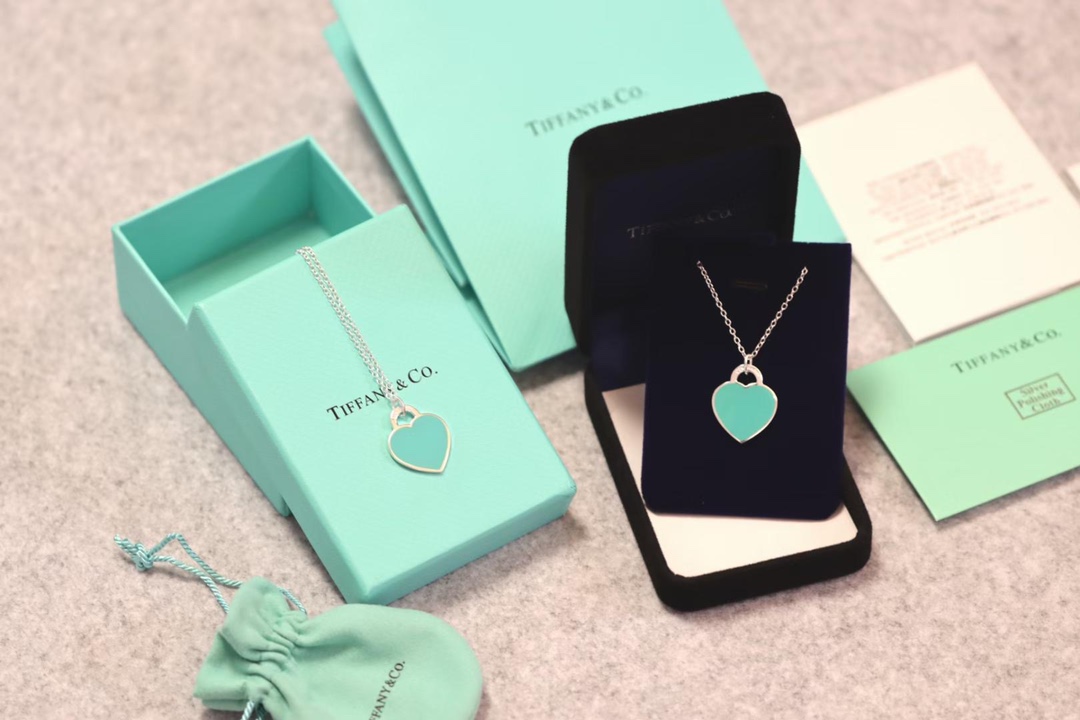 Tiffany & Co. Tiffany&Co.蒂芙尼 大号蓝心锁骨项链