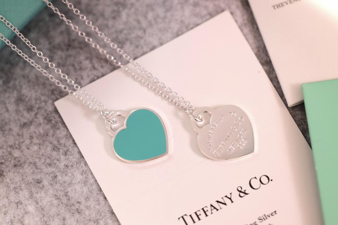 Tiffany & Co. Tiffany&Co.蒂芙尼 大号蓝心锁骨项链