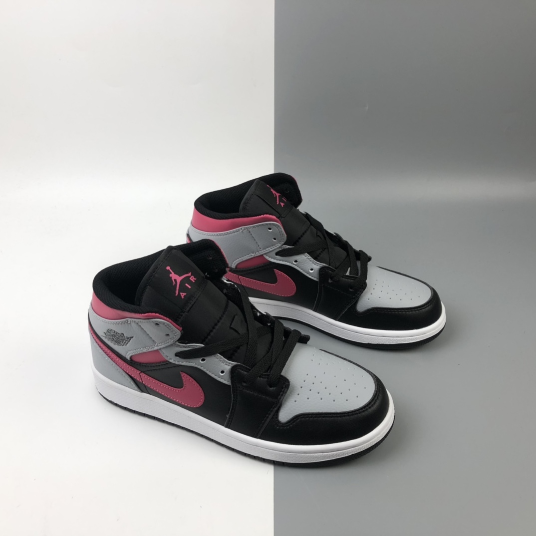 200 Air Jordan 1 Mid “Shadow”灰黑粉 AJ1 乔1 中帮百搭休闲运动板鞋 554724-059