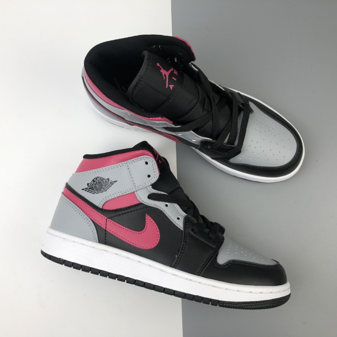 200 Air Jordan 1 Mid “Shadow”灰黑粉 AJ1 乔1 中帮百搭休闲运动板鞋 554724-059