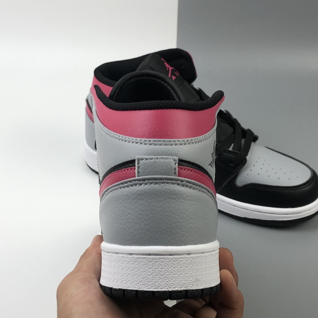 200 Air Jordan 1 Mid “Shadow”灰黑粉 AJ1 乔1 中帮百搭休闲运动板鞋 554724-059