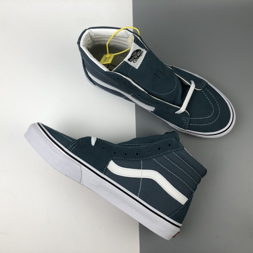 160 Vans Sk8-Hi 雾霾蓝色经典系列高帮帆布板鞋 VN0A4U3CX17
