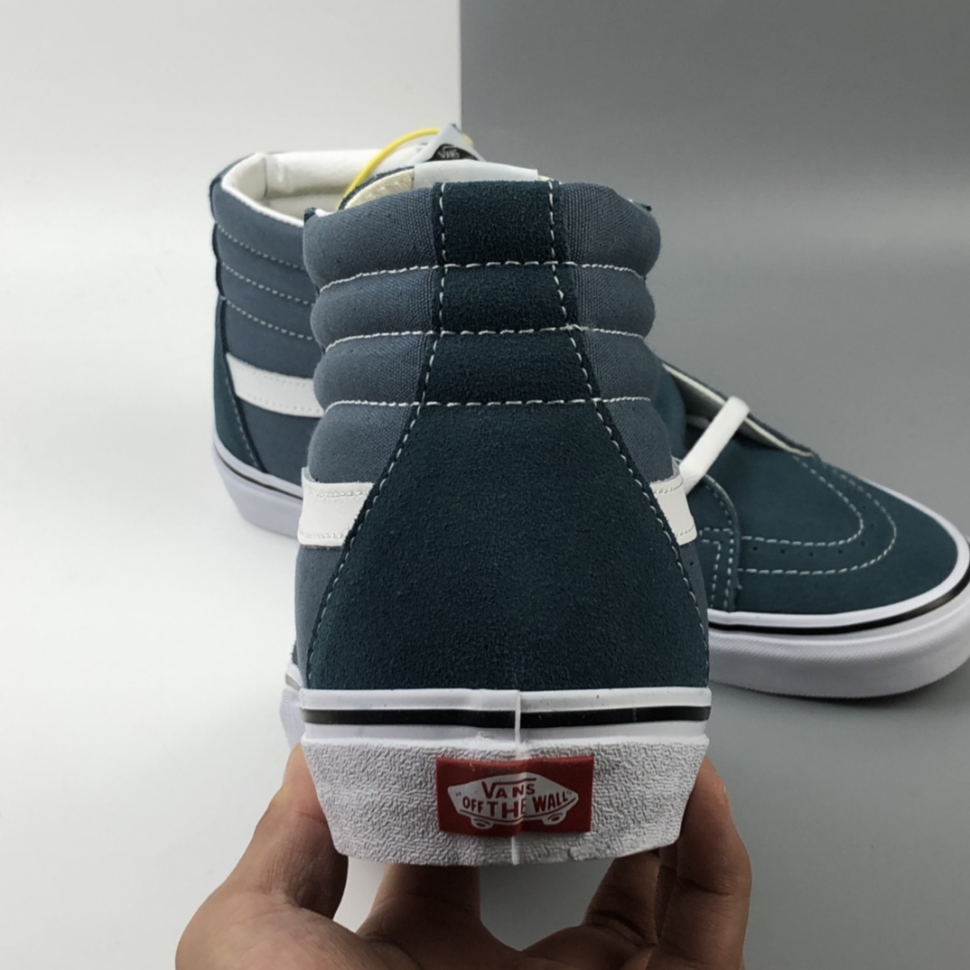 160 Vans Sk8-Hi 雾霾蓝色经典系列高帮帆布板鞋 VN0A4U3CX17