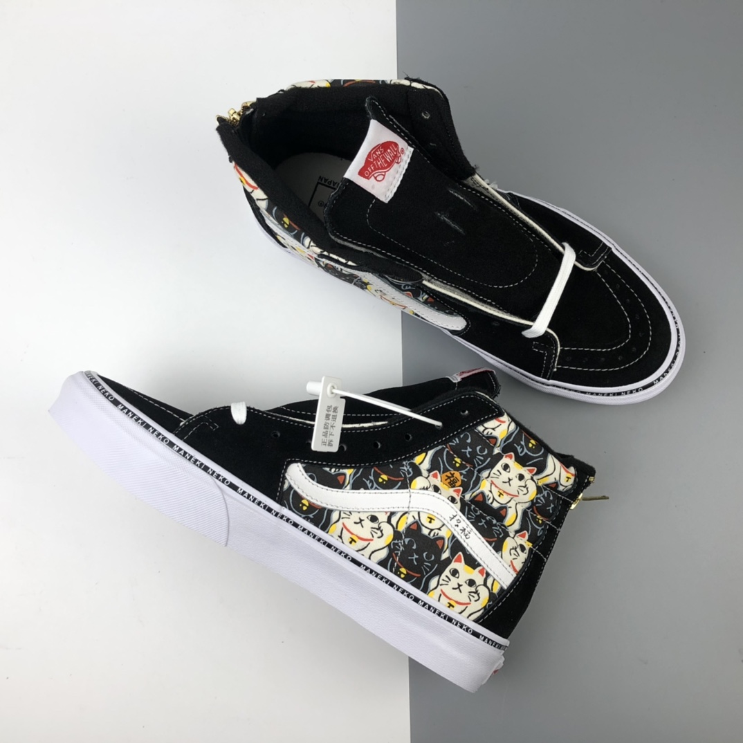 170 Vans Sk8-Hi Vlt Lx ”Maneki Neko” 万斯招财猫主题高帮休闲板鞋 VN0A4CS5W43