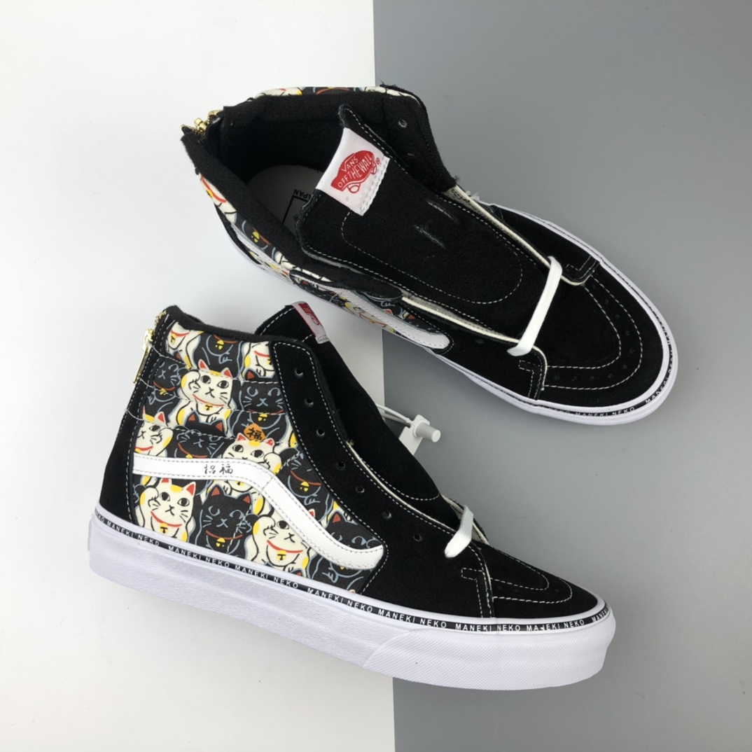 170 Vans Sk8-Hi Vlt Lx ”Maneki Neko” 万斯招财猫主题高帮休闲板鞋 VN0A4CS5W43
