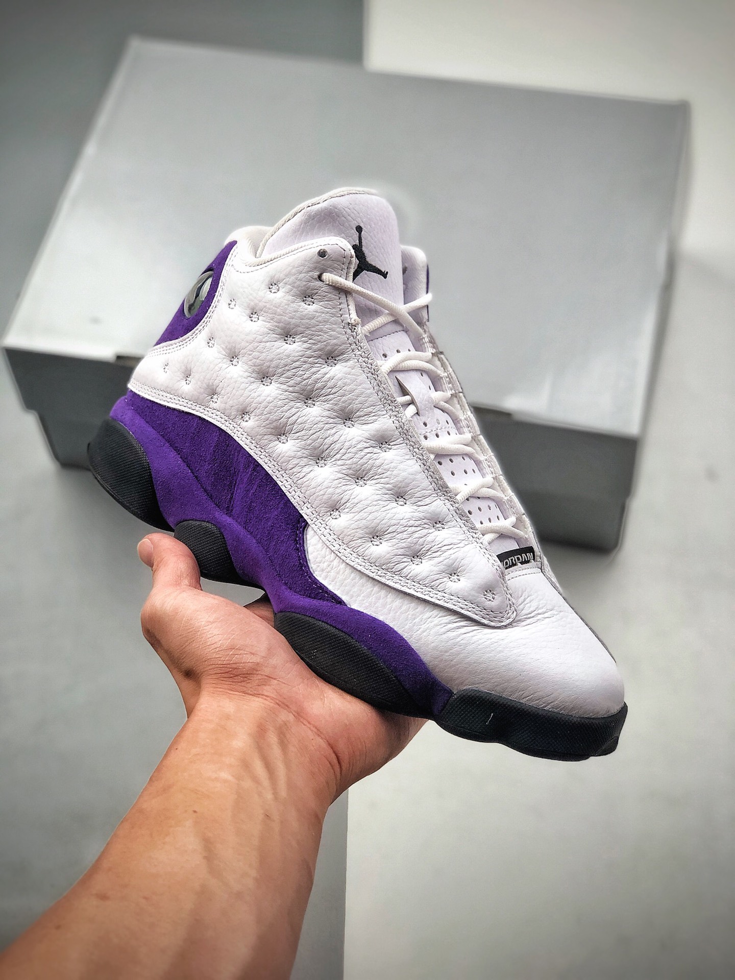 520 纯原版本 Air Jordan 13 Retro GS AJ13 湖人白紫  男子文化篮球鞋 414571-105