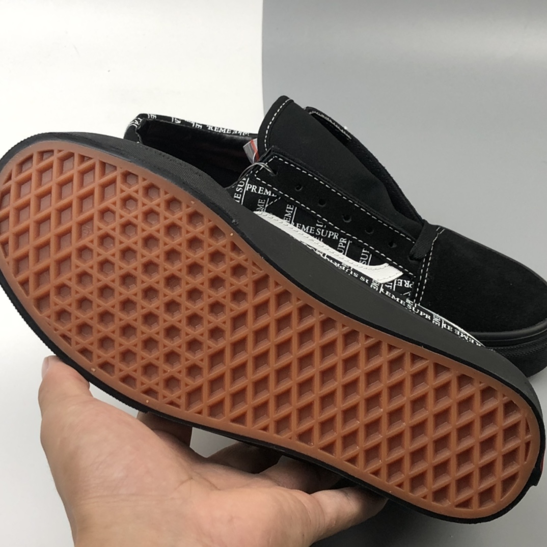 160 Supreme x Vans Old Skool Pro 联名系列2020黑白低帮休闲板鞋 VN0A45JC2YW