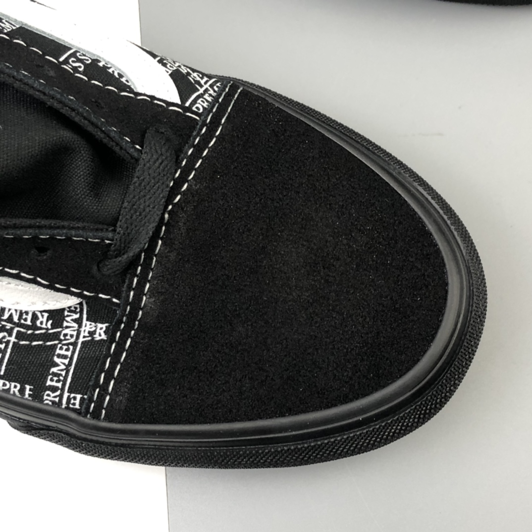 160 Supreme x Vans Old Skool Pro 联名系列2020黑白低帮休闲板鞋 VN0A45JC2YW