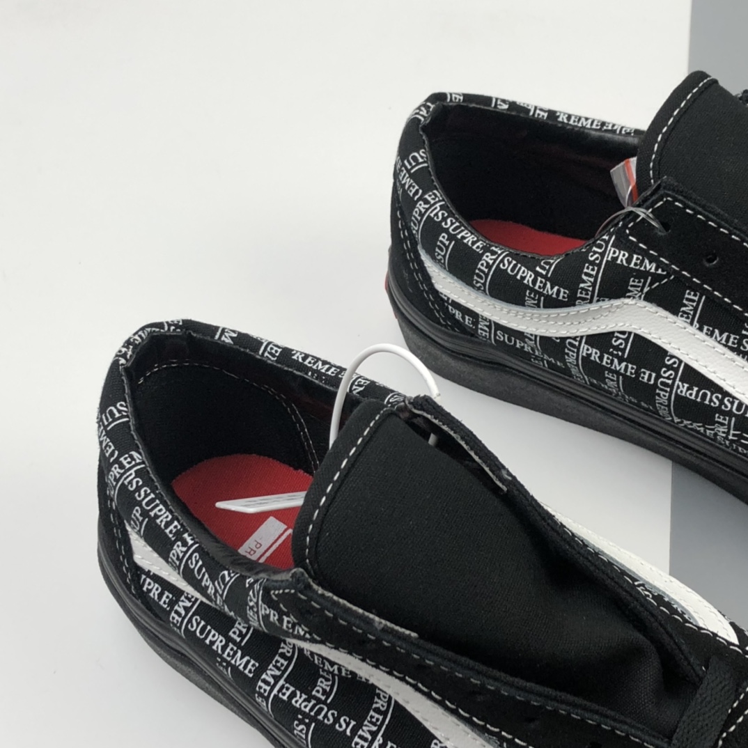 160 Supreme x Vans Old Skool Pro 联名系列2020黑白低帮休闲板鞋 VN0A45JC2YW