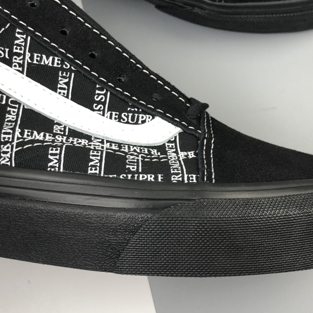 160 Supreme x Vans Old Skool Pro 联名系列2020黑白低帮休闲板鞋 VN0A45JC2YW