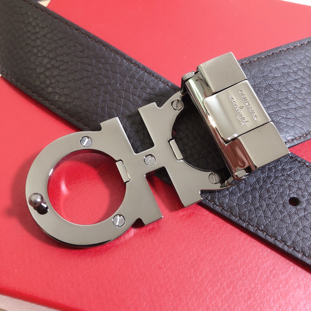 [Ferragamo Belts]Brand: Filag Curtain.A24 : 34mm Genuine sizeHardware ma
