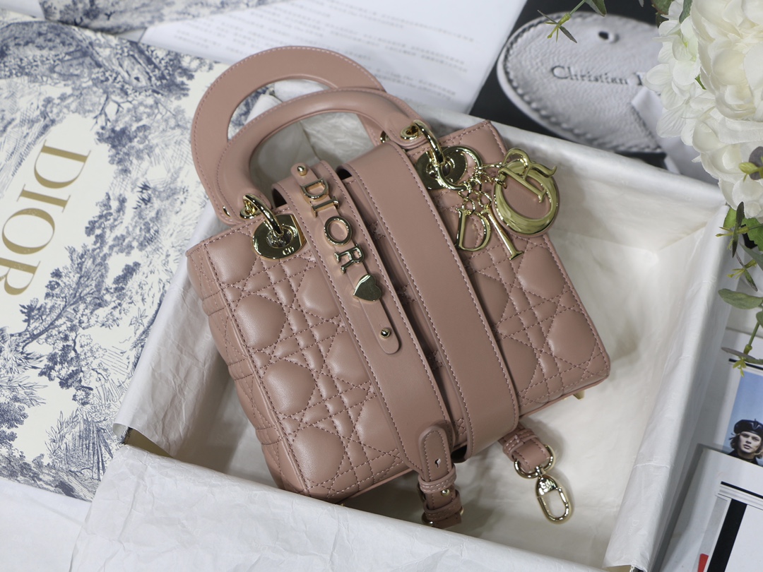 DIOR 黛妃包 藤格紋 徽章 寬肩帶 手提斜背