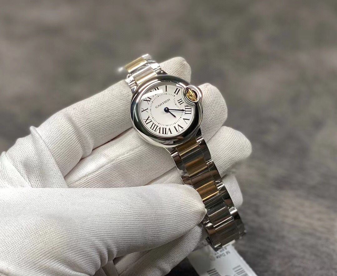 Cartier 卡Di亚蓝气球系列28尺寸间金女表
