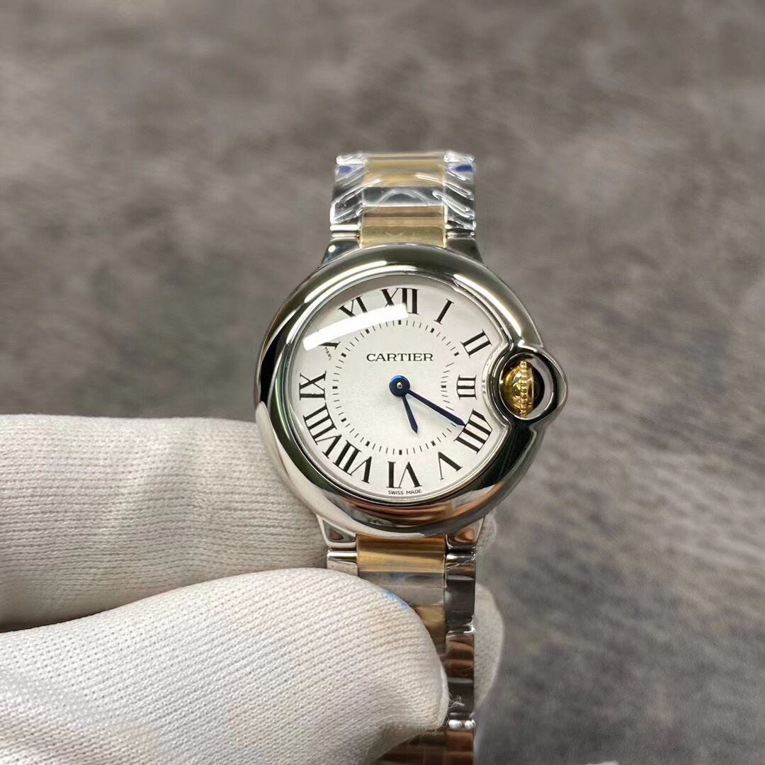 Cartier 卡Di亚蓝气球系列28尺寸间金女表
