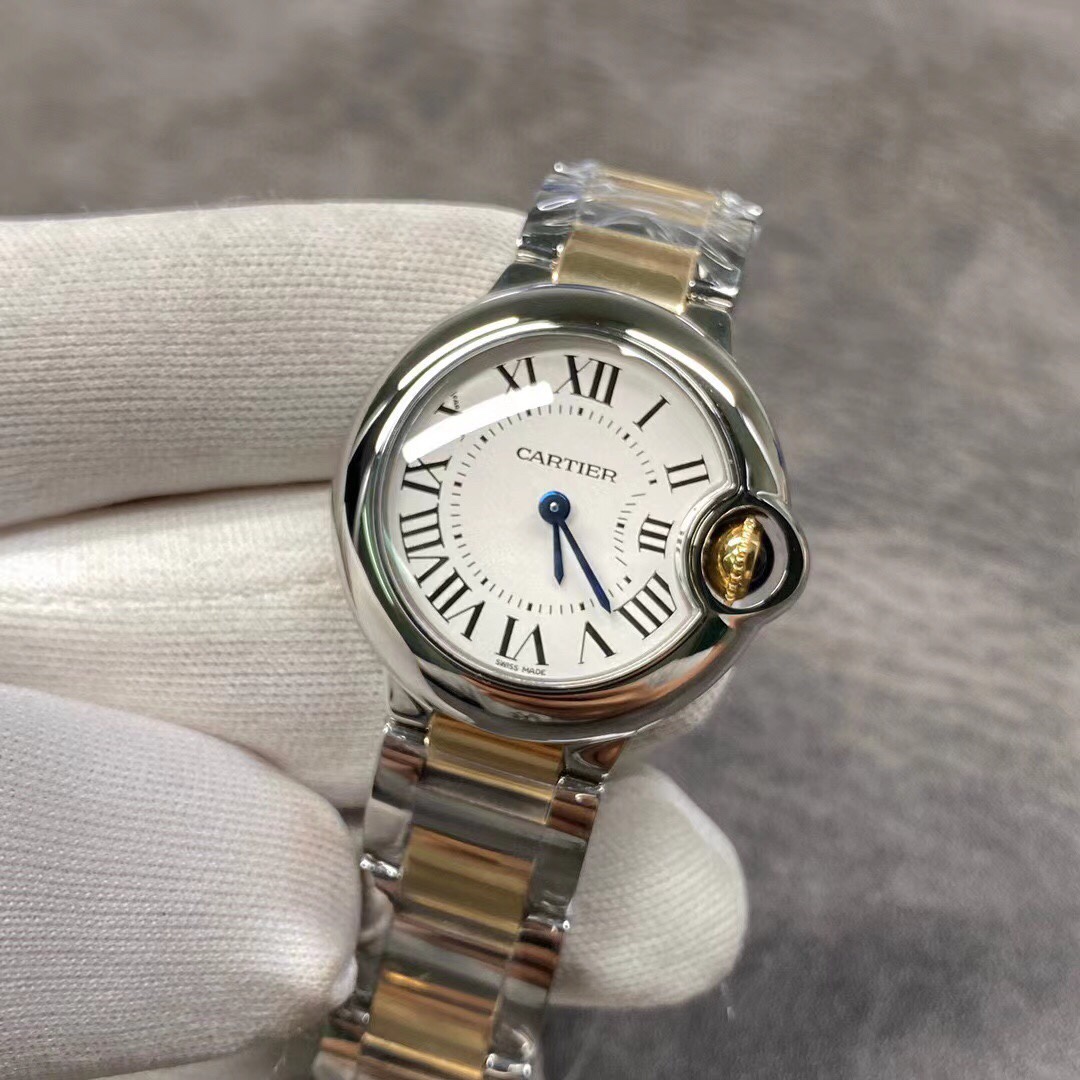 Cartier 卡Di亚蓝气球系列28尺寸间金女表