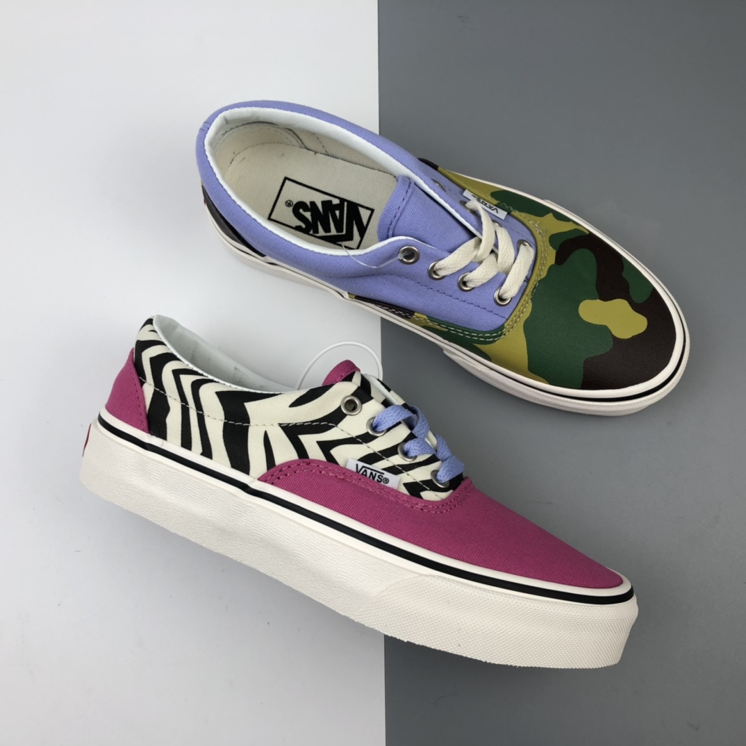 140 Vans Era 万斯 迷彩斑马纹 蓝粉鸳鸯 低帮帆布鞋 VN0A4U39WS8