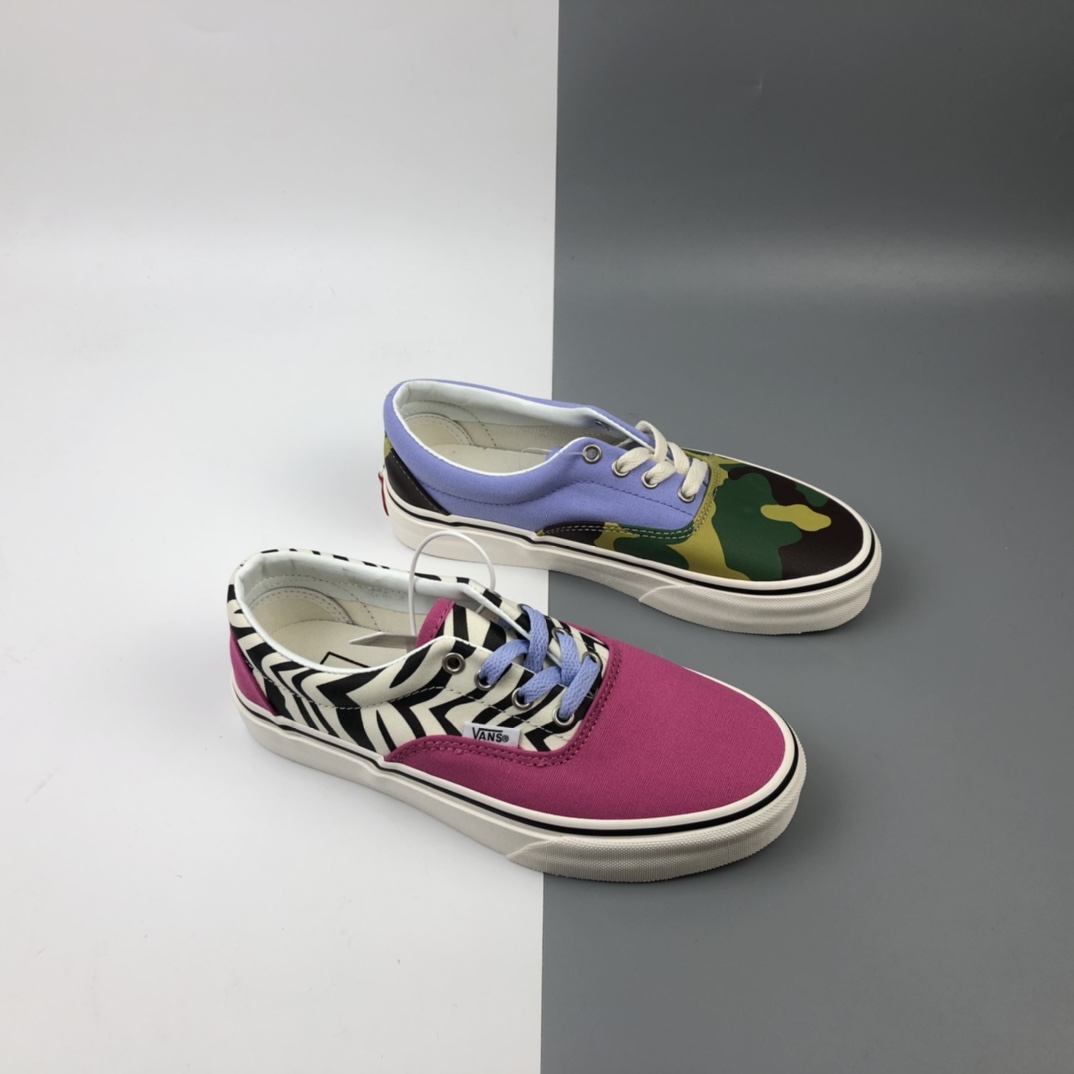 140 Vans Era 万斯 迷彩斑马纹 蓝粉鸳鸯 低帮帆布鞋 VN0A4U39WS8