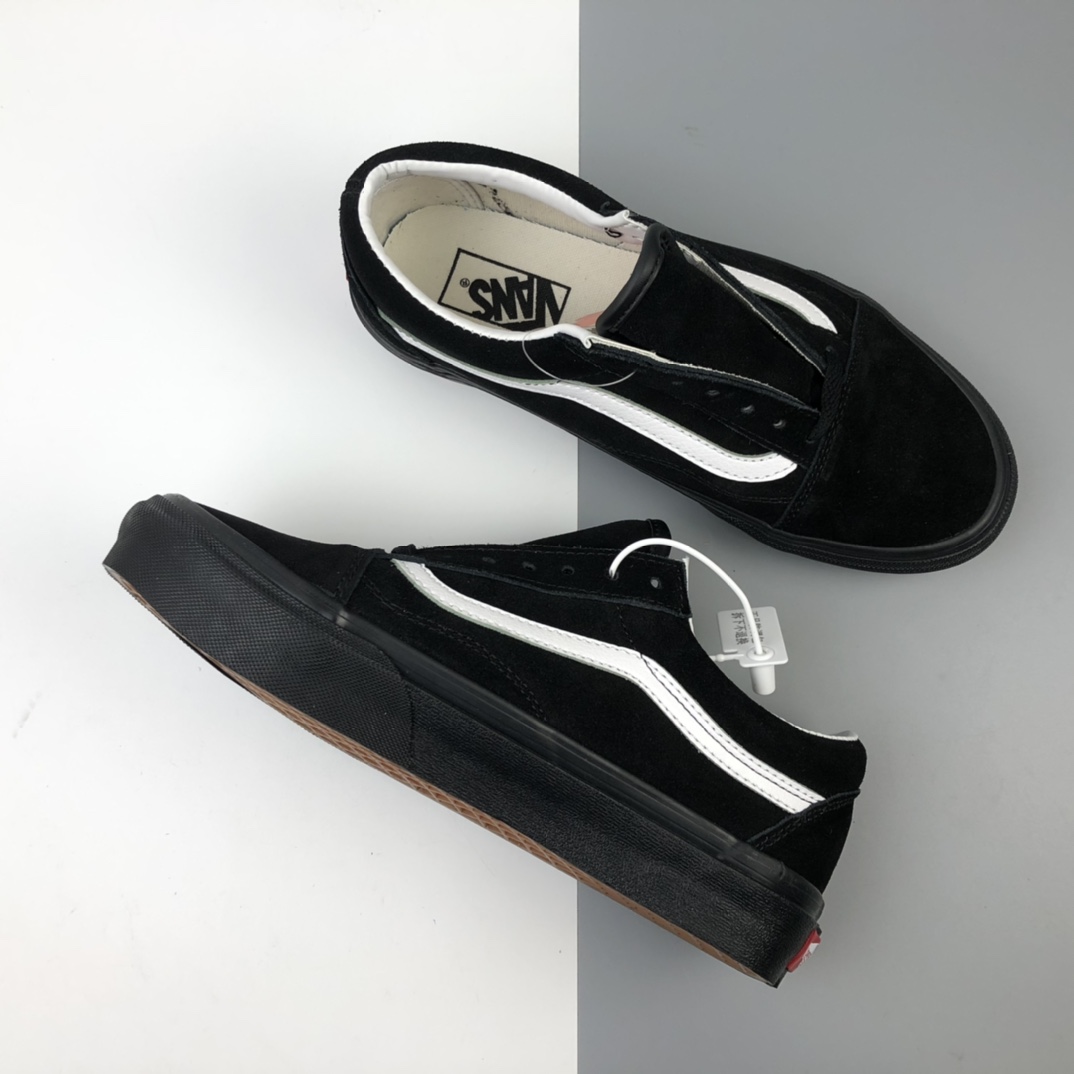 160 Vans Pig Suede Old Skool 万斯 麂皮黑武士低帮硫化板鞋 VN0A4U3B18L