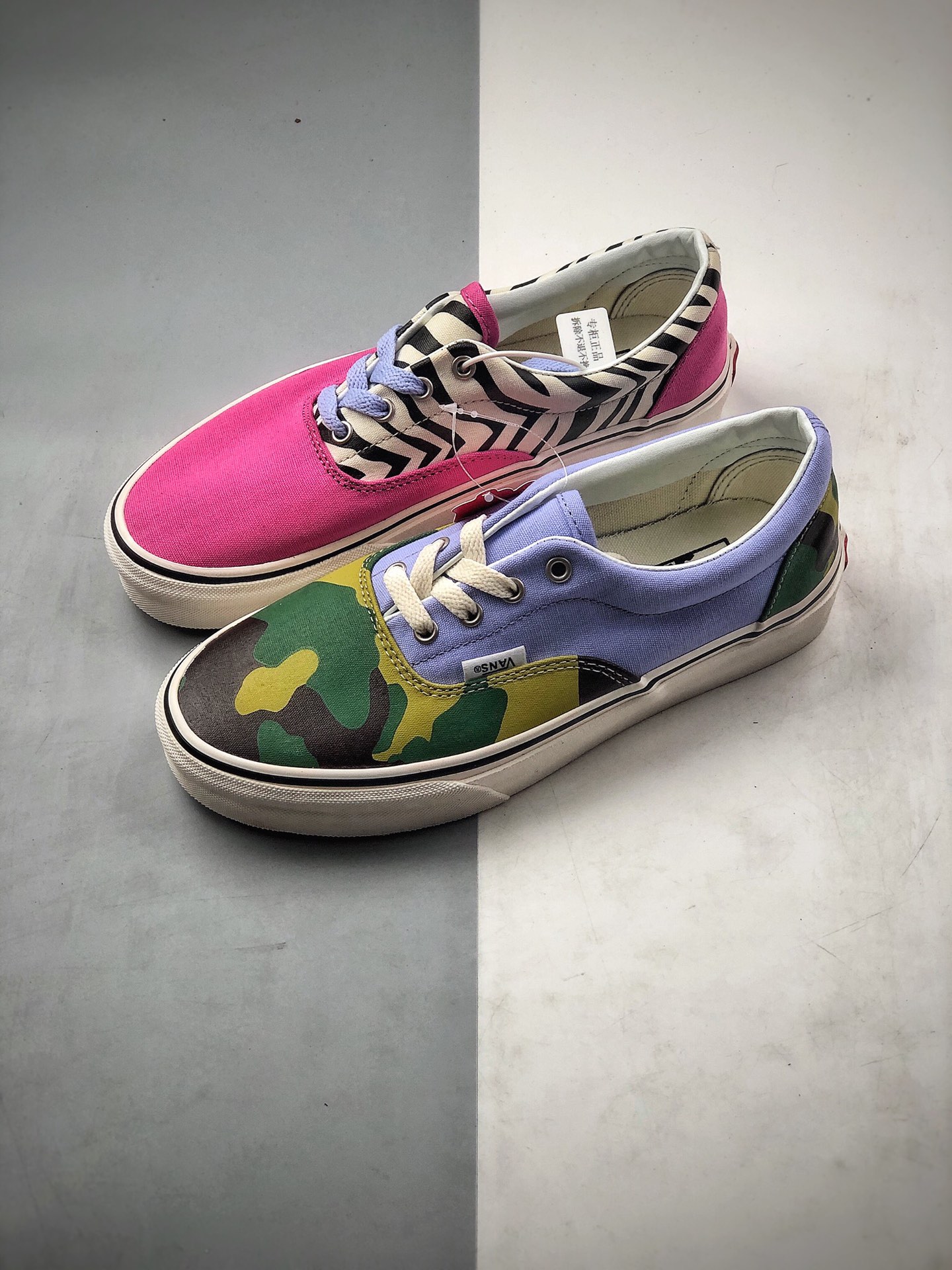 140 最强鸳鸯来袭 Vans Era 万斯 迷彩斑马纹 蓝粉鸳鸯 低帮帆布鞋 VN0A4U39WS8