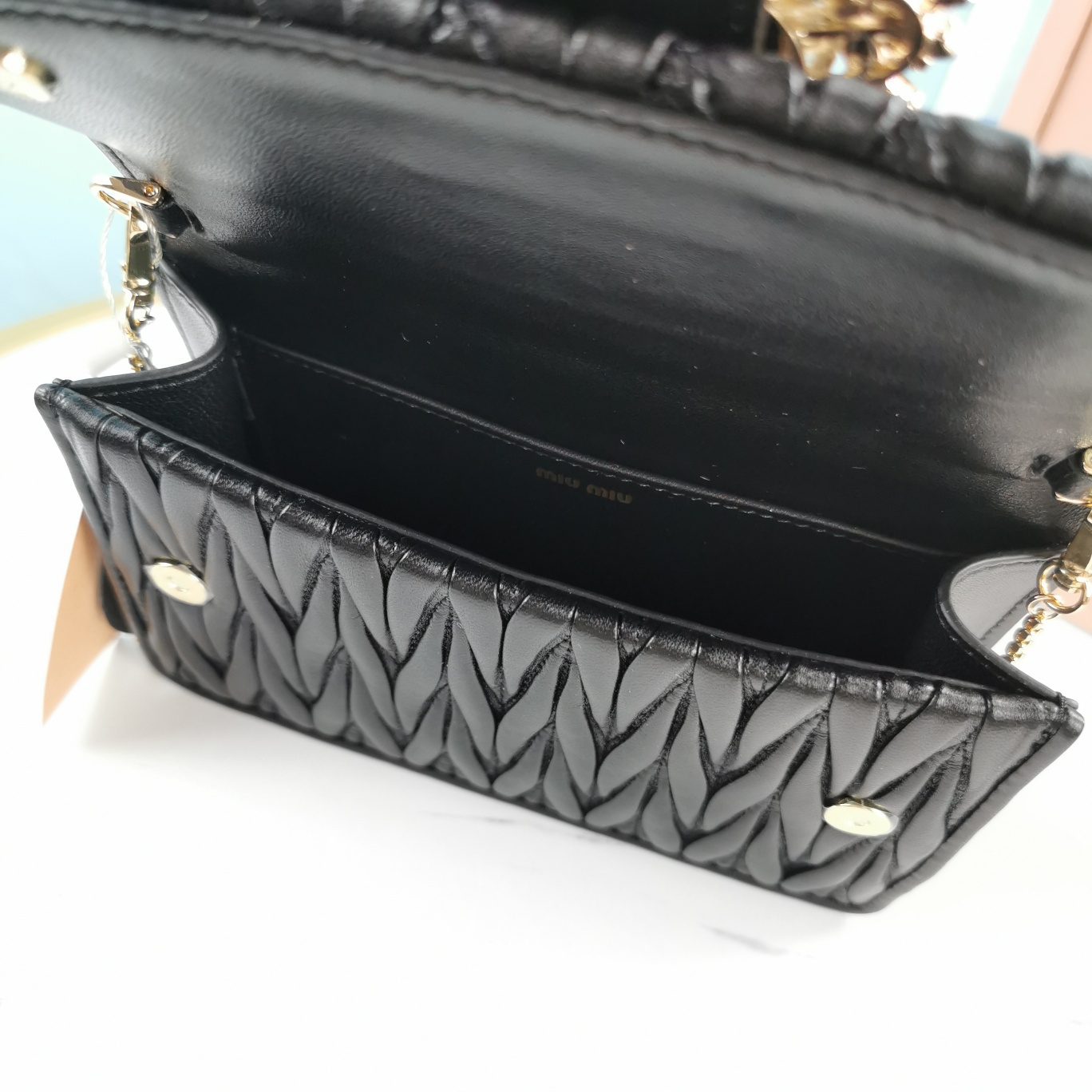 MIU MIU缪缪Matelasse顶级进口小羊皮圆环小雏菊钻扣单肩斜挎包5BH095