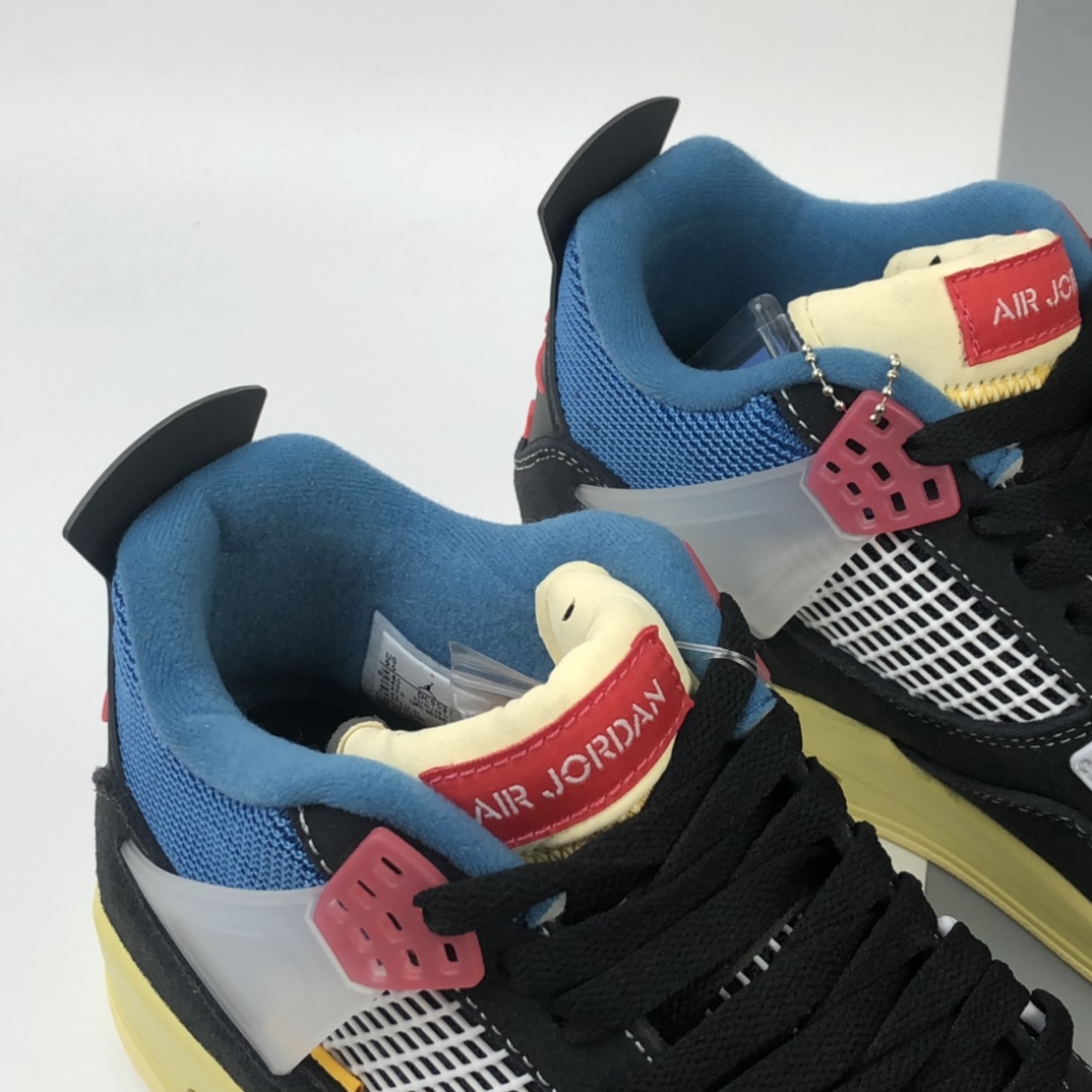 480 洛杉矶知名店铺Union LA x Nike Air Jordan 4 Retro SP”Off Noir”迈克尔·乔丹AJ4代中帮复古休闲运动文化篮球鞋“骑士黑蓝红棕黄”DC9533-001