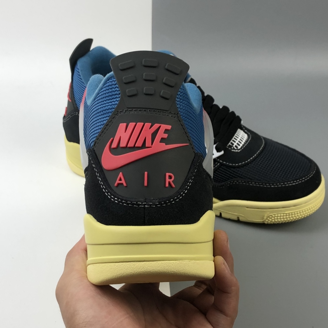 480 洛杉矶知名店铺Union LA x Nike Air Jordan 4 Retro SP”Off Noir”迈克尔·乔丹AJ4代中帮复古休闲运动文化篮球鞋“骑士黑蓝红棕黄”DC9533-001
