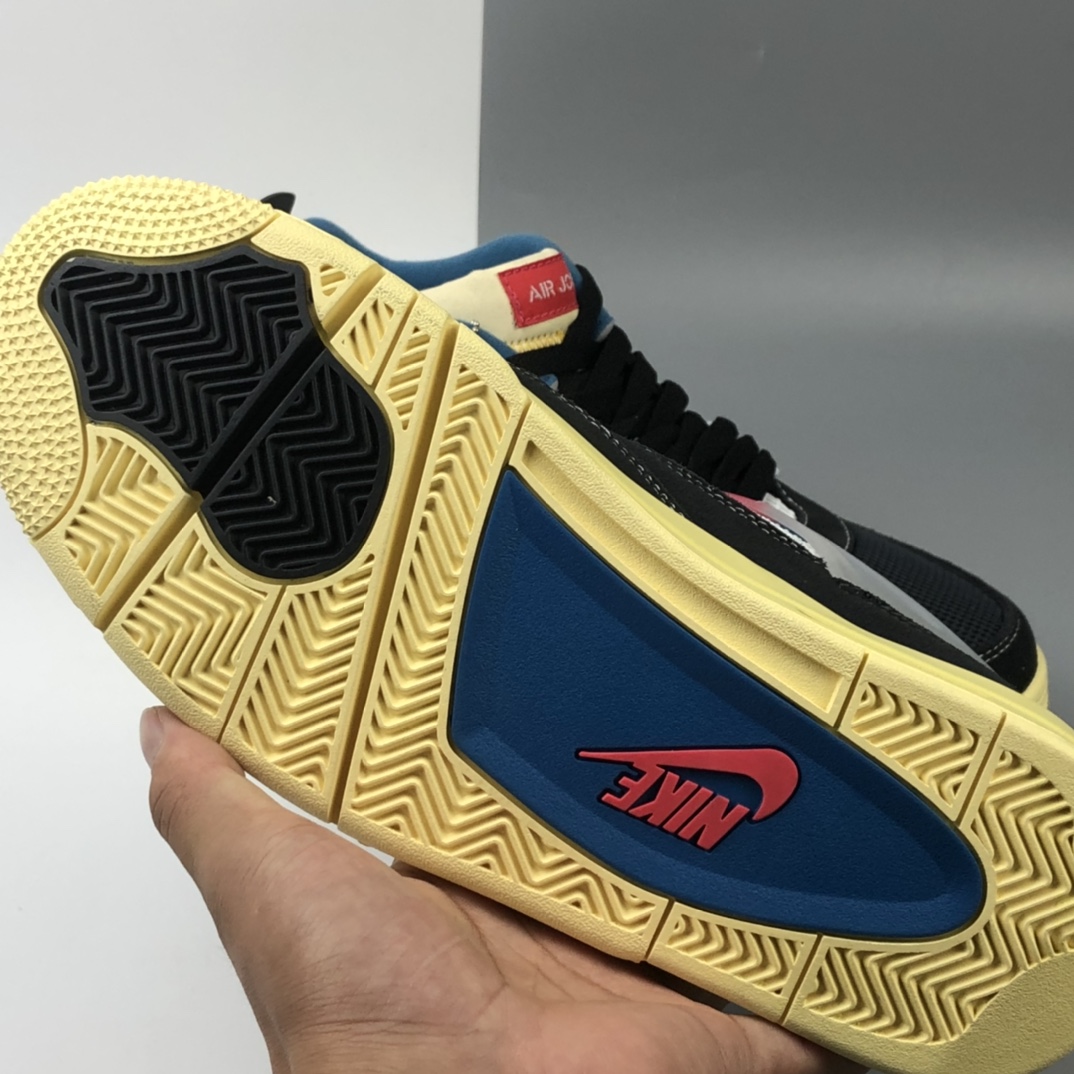 480 洛杉矶知名店铺Union LA x Nike Air Jordan 4 Retro SP”Off Noir”迈克尔·乔丹AJ4代中帮复古休闲运动文化篮球鞋“骑士黑蓝红棕黄”DC9533-001