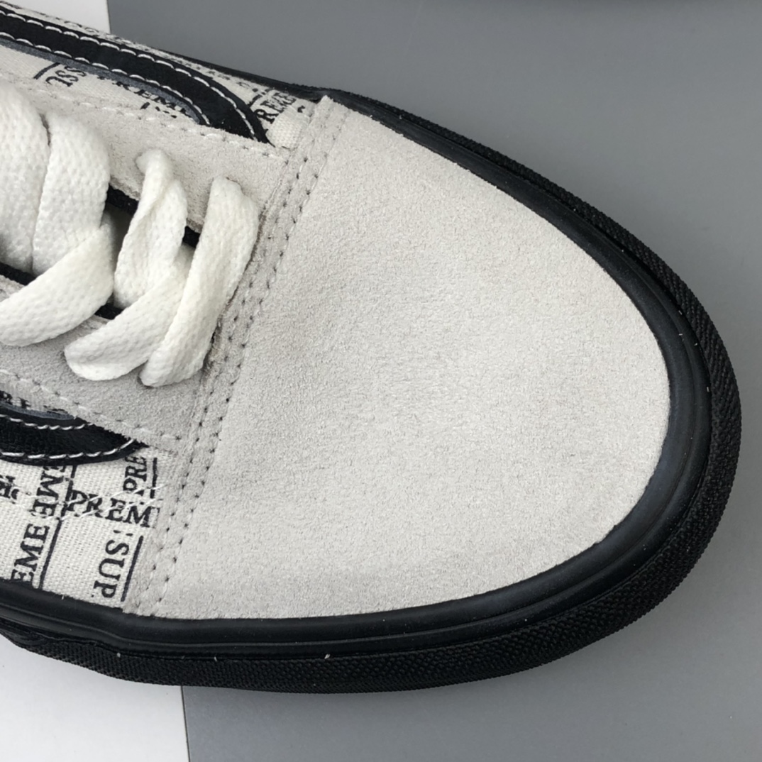 160 Supreme x Vans Old Skool Pro 联名系列2020白黑低帮休闲板鞋 VN0A45JC2YV