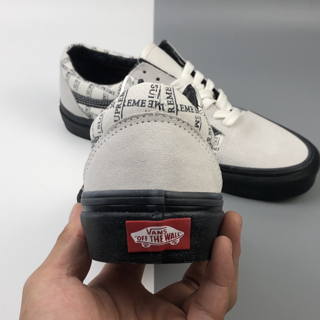 160 Supreme x Vans Old Skool Pro 联名系列2020白黑低帮休闲板鞋 VN0A45JC2YV