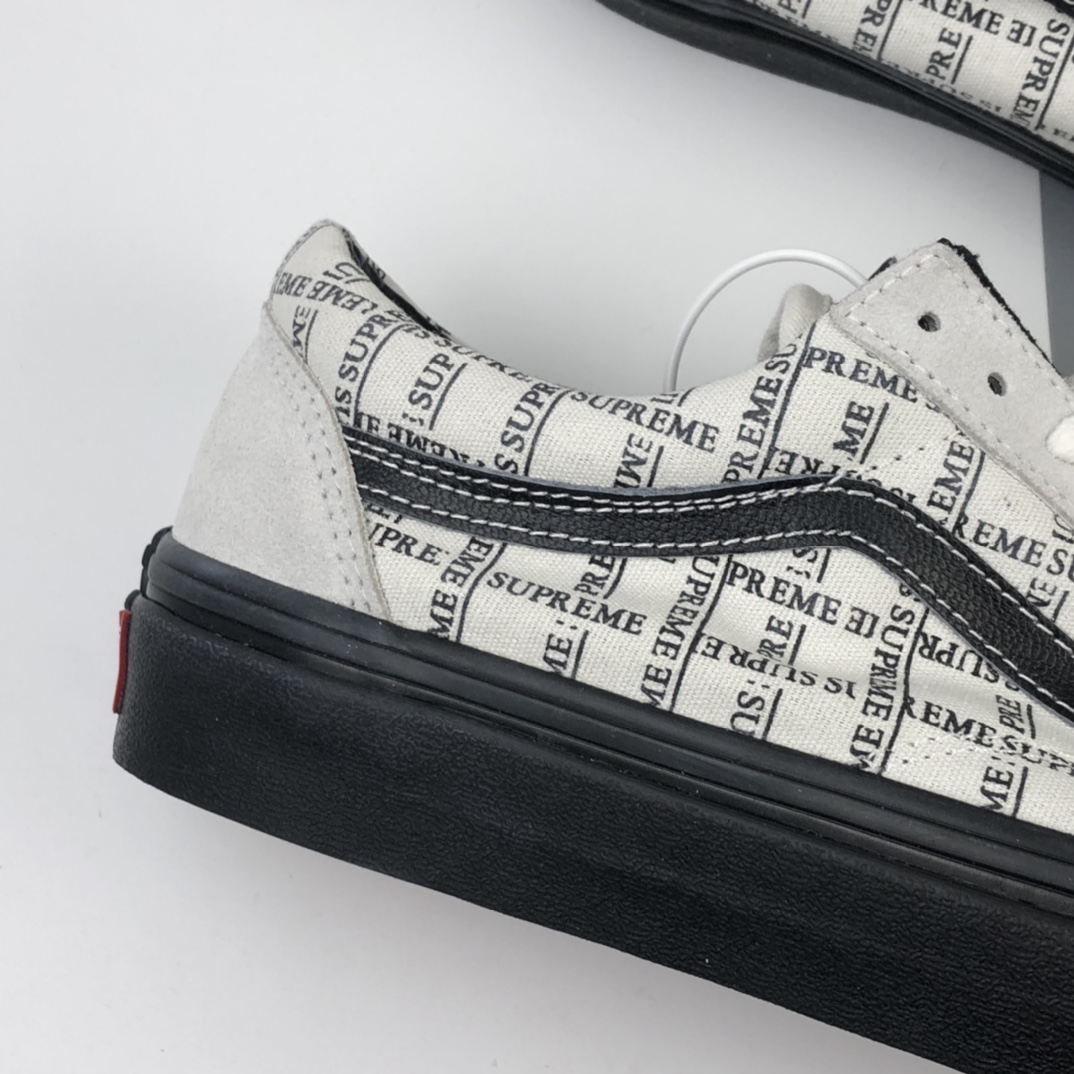160 Supreme x Vans Old Skool Pro 联名系列2020白黑低帮休闲板鞋 VN0A45JC2YV
