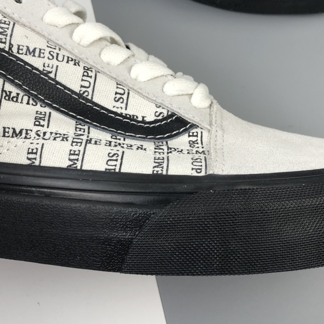 160 Supreme x Vans Old Skool Pro 联名系列2020白黑低帮休闲板鞋 VN0A45JC2YV