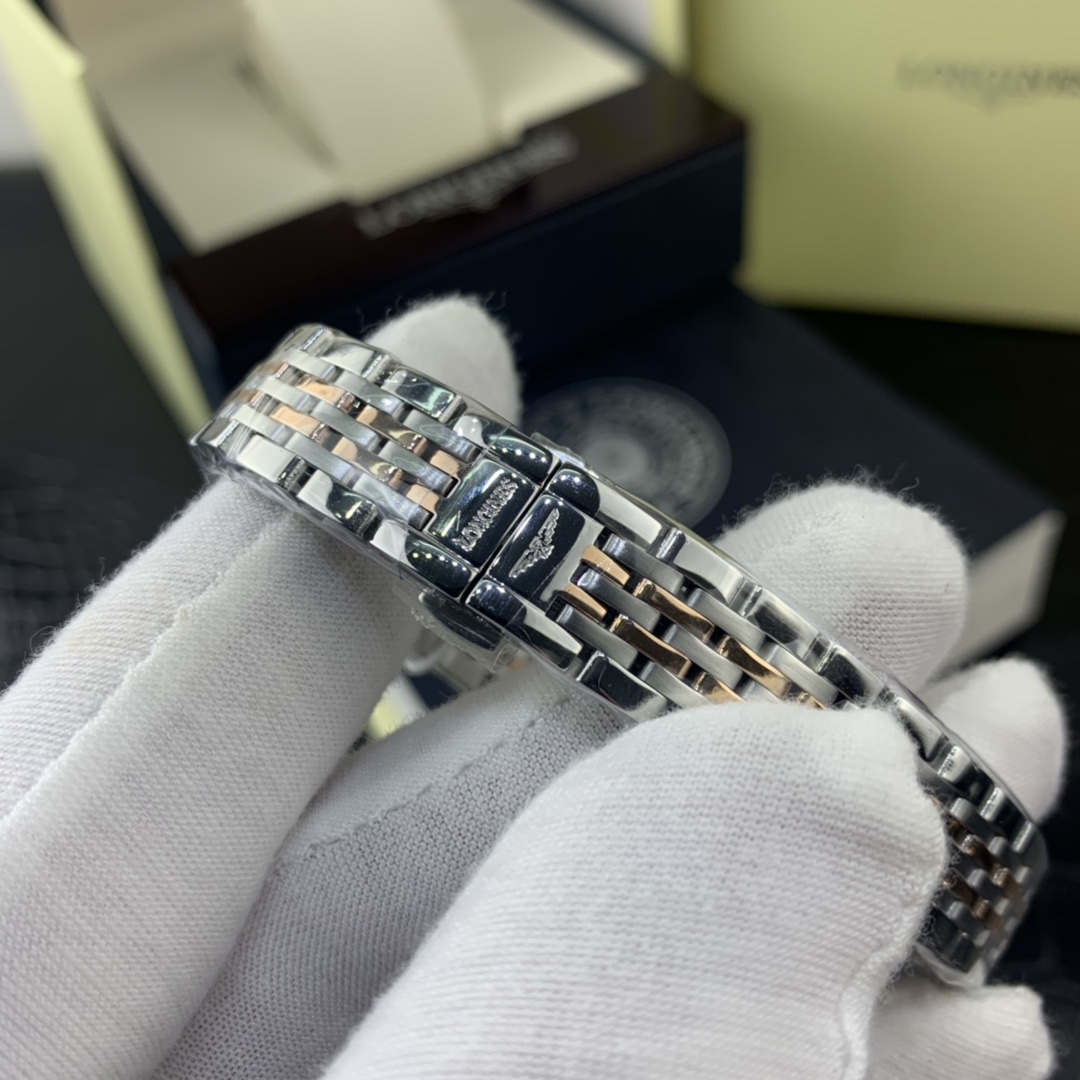 Longines 皇家 浪琴博雅玫瑰金镶钻女表