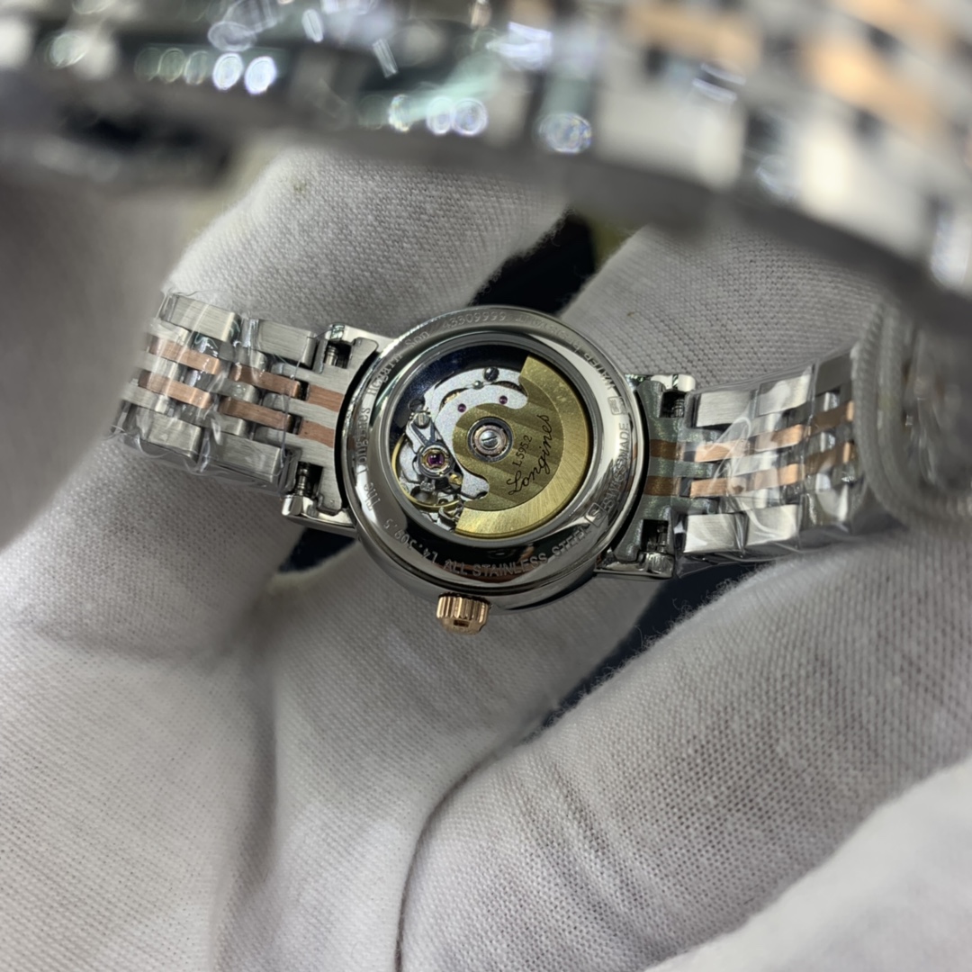 Longines 皇家 浪琴博雅玫瑰金镶钻女表