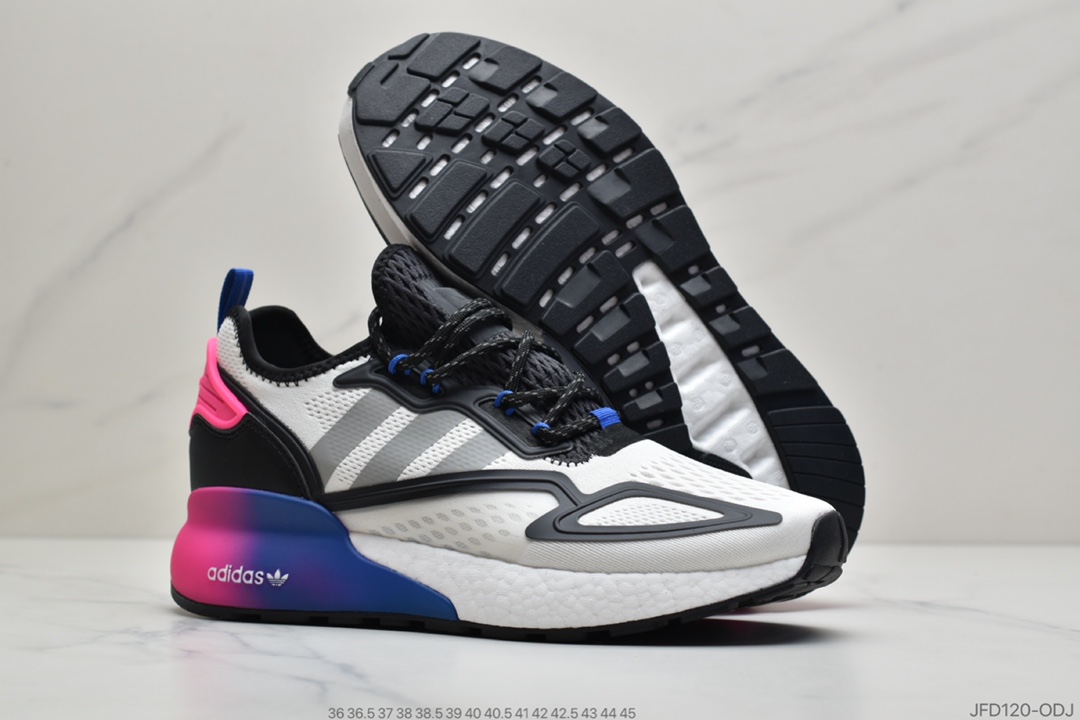170 阿迪达斯Adidas Originals ZX 2K Boost 全新爆米花缓震休闲运动跑鞋CQ2768