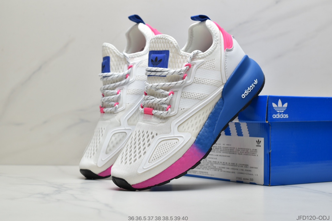 170 阿迪达斯Adidas Originals ZX 2K Boost 全新爆米花缓震休闲运动跑鞋CQ2768